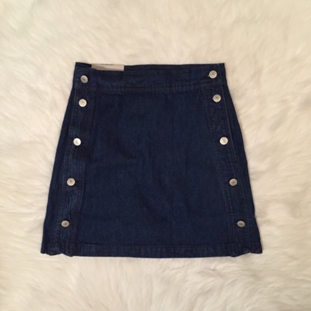 Topshop button down jean skirt